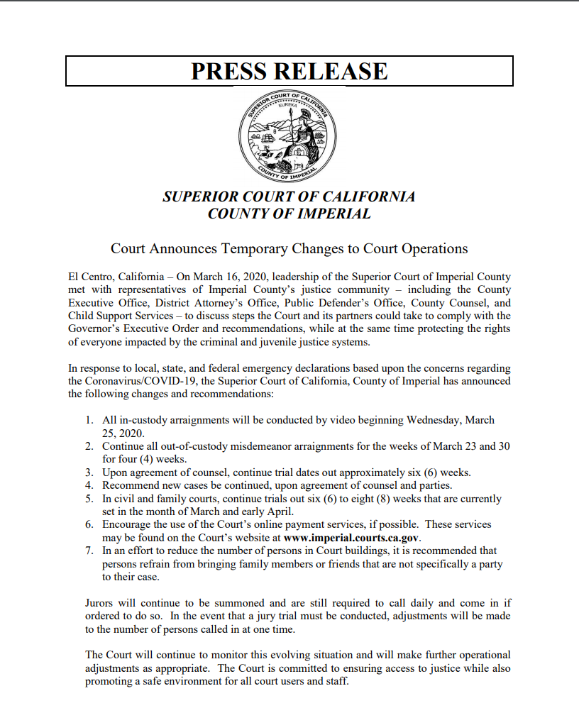 Press Release Court