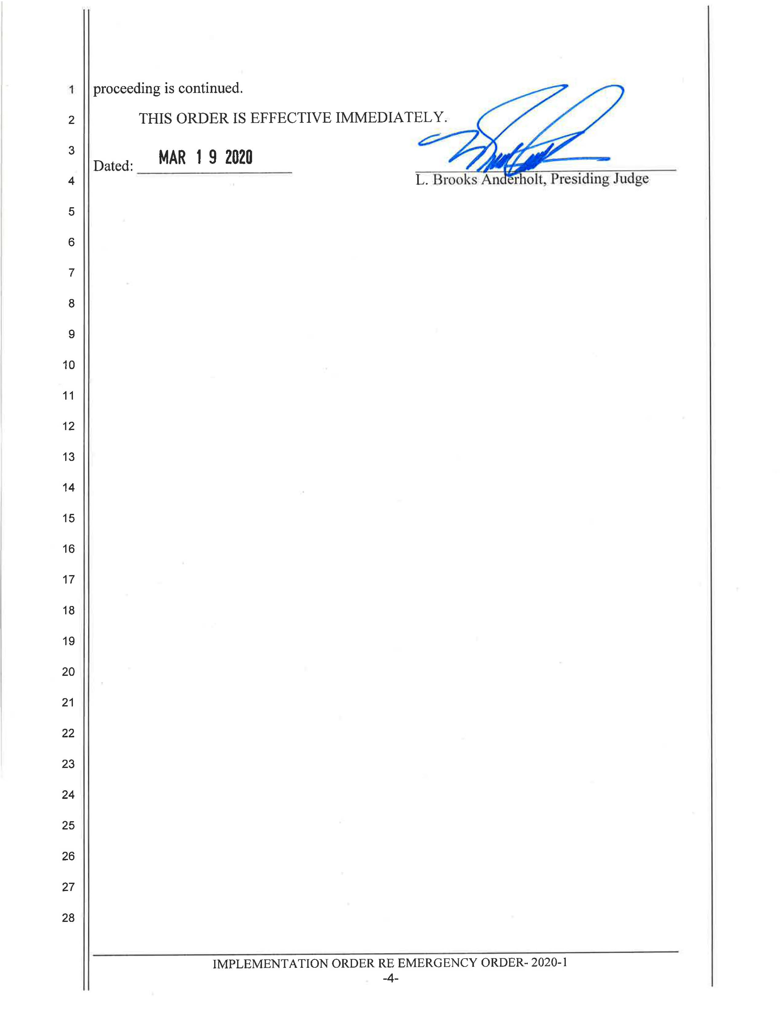 General Order 2020-1